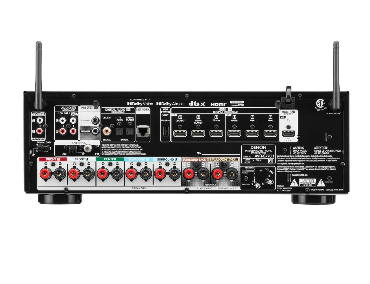 Denon 7.2 Channel 75W 8K AV Receiver with HEOS Built-in - AVRS770H