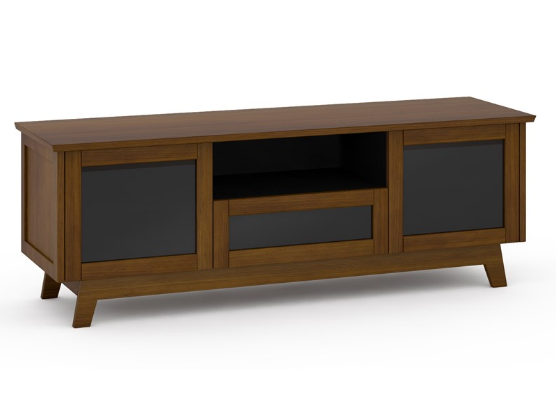 Salamander Audio Video Cabinet With Smoked Glass Doors In Medium Walnut - SDAV5/7225/MW