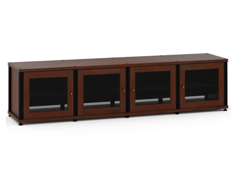 Salamander Synergy Model Quad-Width AV Cabinet In Dark Walnut With Black Posts - 247W/B