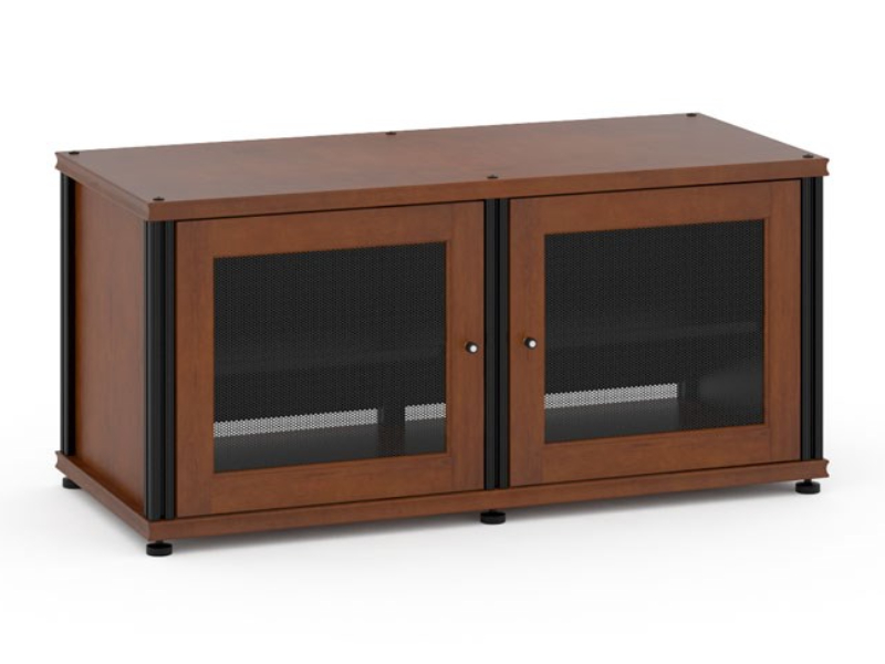 Salamander Synergy Model 221 Twin-Width AV Cabinet In Dark Cherry With Black Posts - SB221C/B