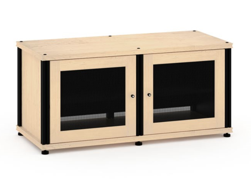 Salamander Synergy Model 221 Twin-Width AV Cabinet In Natural Maple With Black Posts - SB221M/B
