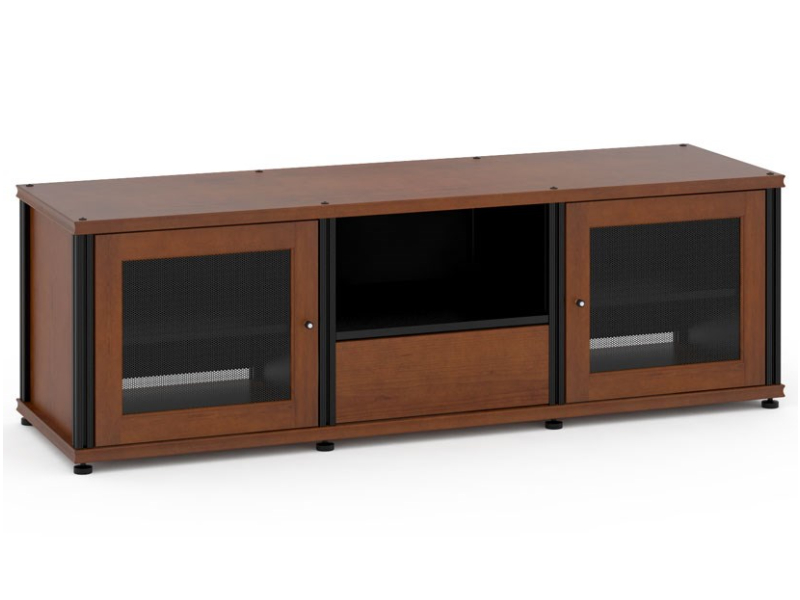 Salamander Synergy Model 236 Triple-Width AV Cabinet In Dark Cherry With Black Posts - SB236C/B