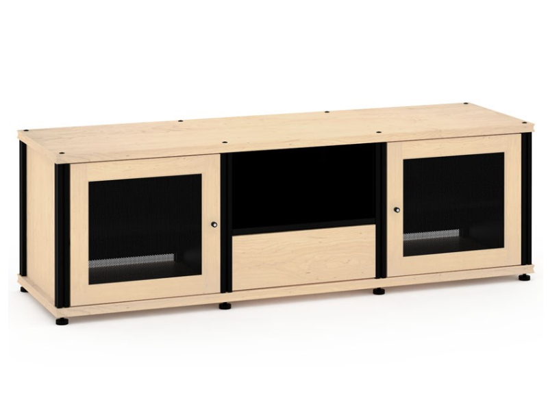 Salamander Synergy Model 236 Triple-Width AV Cabinet In Natural Maple With Black Posts - SB236M/B