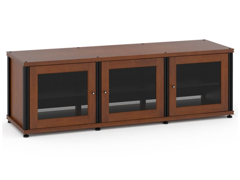 Salamander Synergy Model 237 Triple-Width AV Cabinet In Dark Cherry With Black Posts - SB237C/B