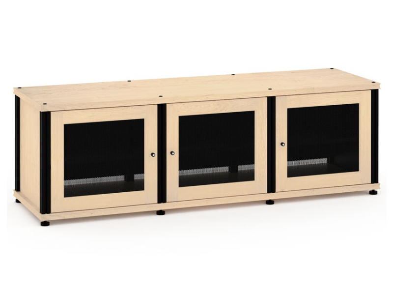 Salamander Synergy Model 237 Triple-Width AV Cabinet In Natural Maple With Black Posts - SB237M/B