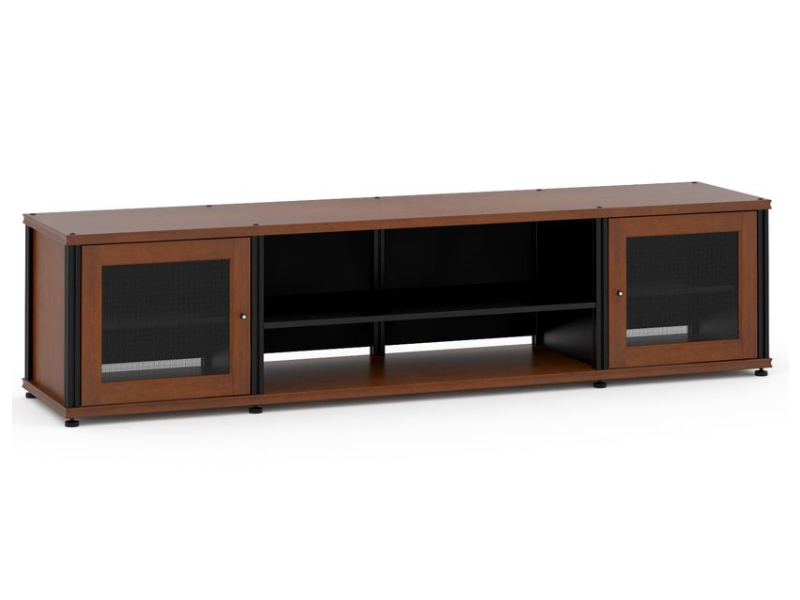 Salamander Synergy Model 248 Quad-Width AV Cabinet In Dark Cherry With Black Posts - SB248C/B