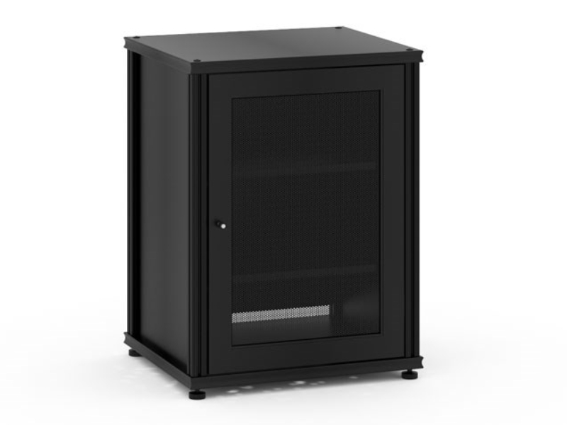 Salamander Synergy Model 303 Single-Width AV Cabinet In Black With Black Posts - SB303B/B