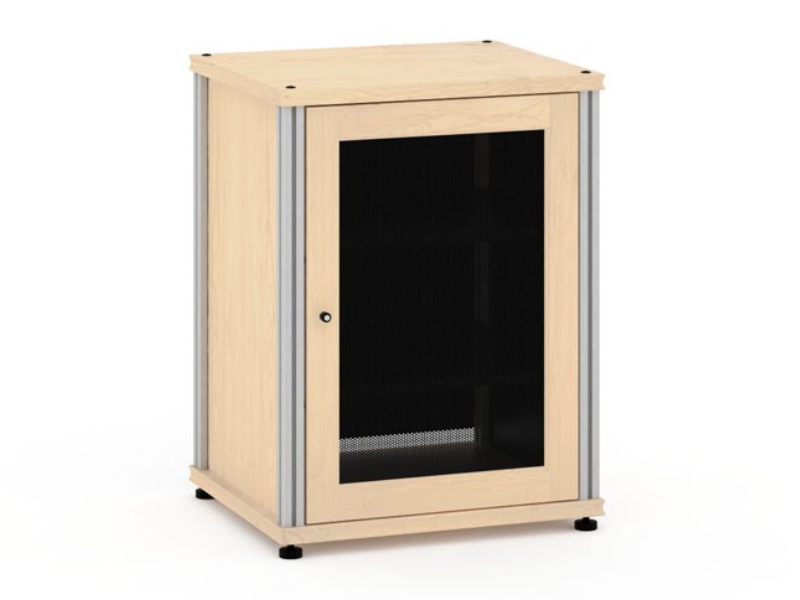 Salamander Synergy Model 303 Single-Width AV Cabinet In Natural Maple With Aluminum Posts - SB303M/A