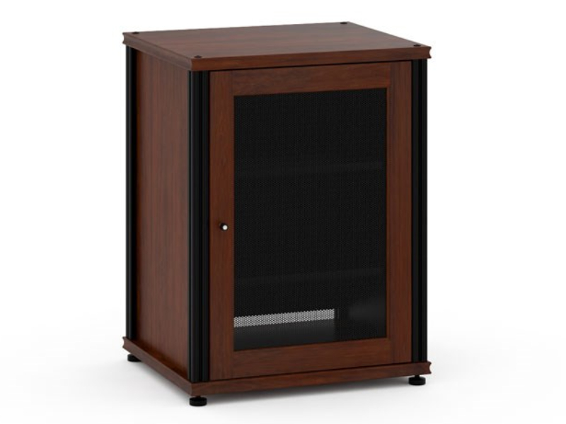 Salamander Synergy Model 303 Single-Width AV Cabinet In Dark Walnut With Black Posts - SB303W/B