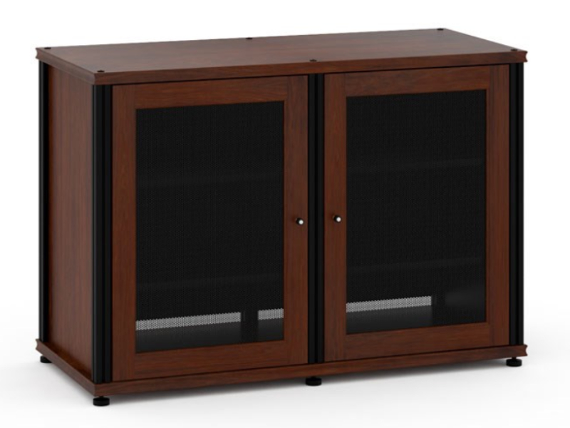 Salamander Synergy Model 323 Twin-Width AV Cabinet In Dark Walnut With Black Posts - SB323W/B