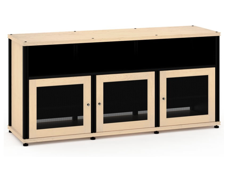 Salamander Synergy Model 339 Triple-Width AV Cabinet In Natural Maple With Black Posts - SB339M/B