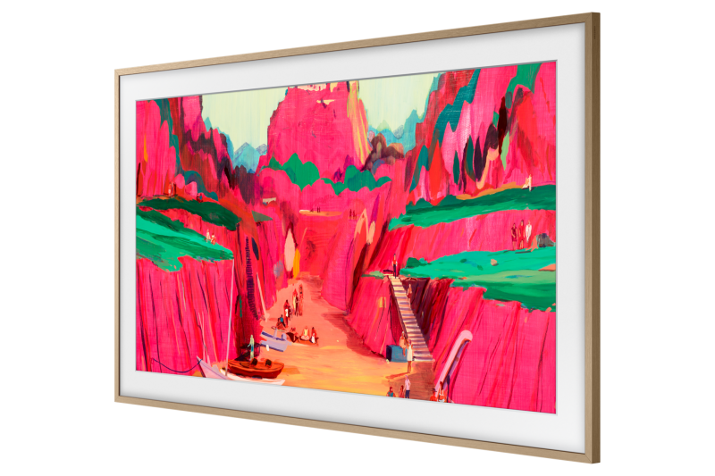 85" Samsung The Frame Customizable Bezel Modern Teak - VG-SCFF85TKBZA