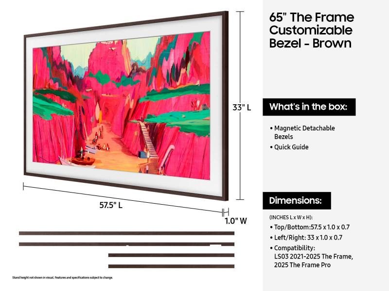 65" Samsung The Frame Customizable Bezel Modern Brown - VG-SCFF65BWBZA