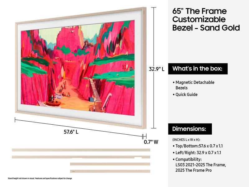65" Samsung The Frame Customizable Bezel Sand Gold - VG-SCFF65SGMZA