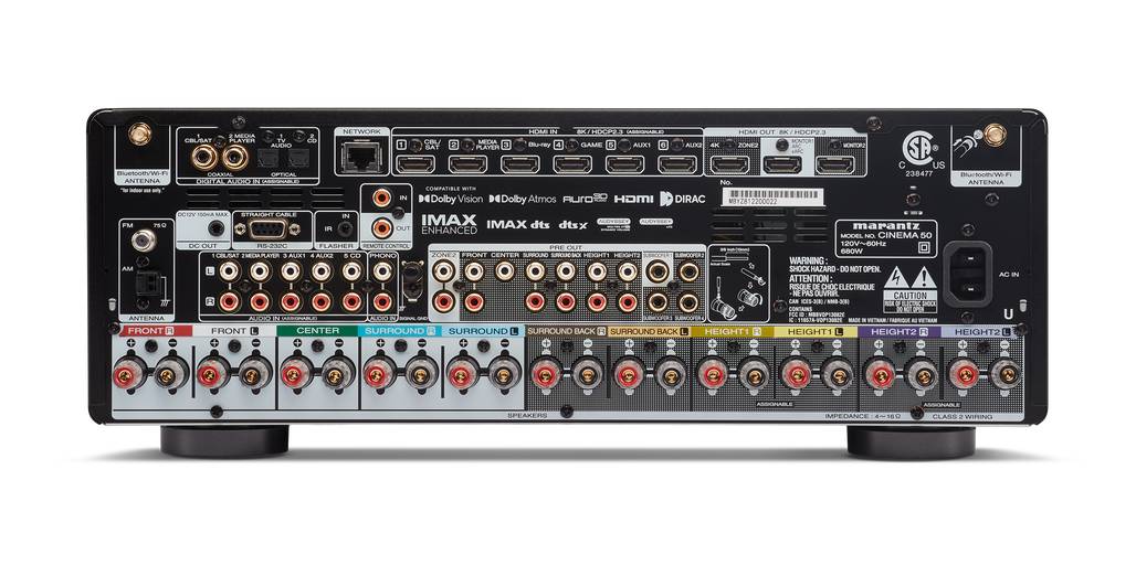 Marantz 9.4 Channel AV Receiver with Dolby Atmos and HEOS Built-in Streaming in Black  - CINEMA50