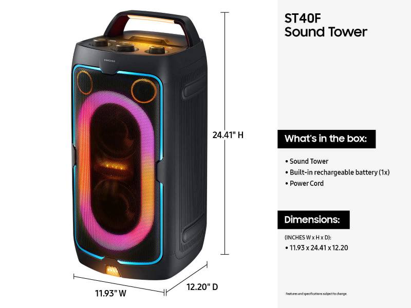 Samsung Sound Tower Portable Party Speaker w/ Built-In Battery - MX-ST40F/ZC